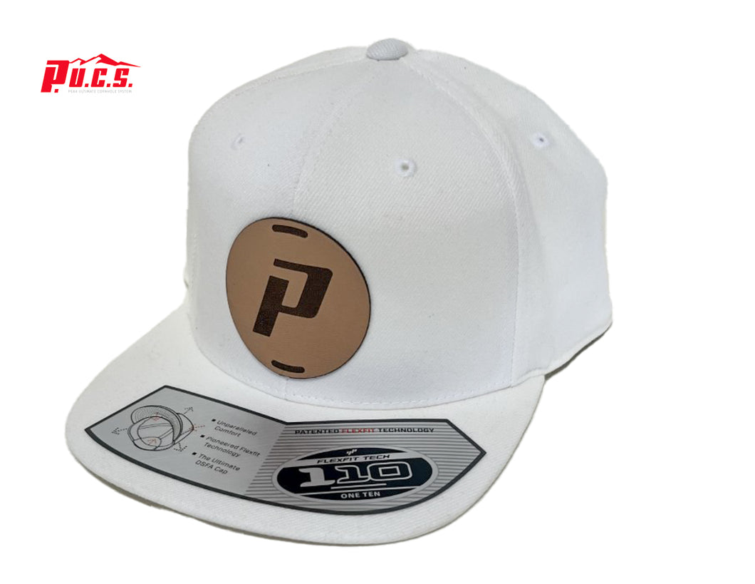 PUCS Leather Patch Hat - White Snapback