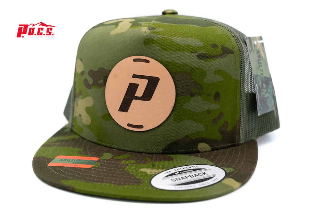 PUCS Leather Patch Hat - Green Camo