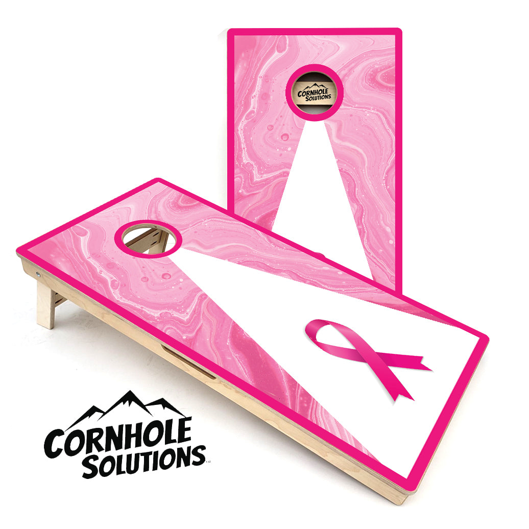 Breast Cancer Awareness Design - Regulation 2' by 4' Tournament Cornhole Set - 18mm(3/4″) Baltic Birch