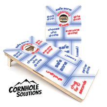 Load image into Gallery viewer, Drinking Game Design - White - Regulation 2&#39; by 4&#39; Tournament Cornhole Set - 18mm (3/4″) Baltic Birch
