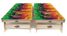 Load image into Gallery viewer, Melted Rainbow Design - Regulation 2&#39; by 4&#39; Tournament Cornhole Set - 18mm(3/4″) Baltic Birch

